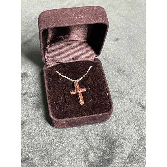 Jewelry - 925 Sterling Silver Necklace Crucifix Cross Pendant Italy 18 Inch